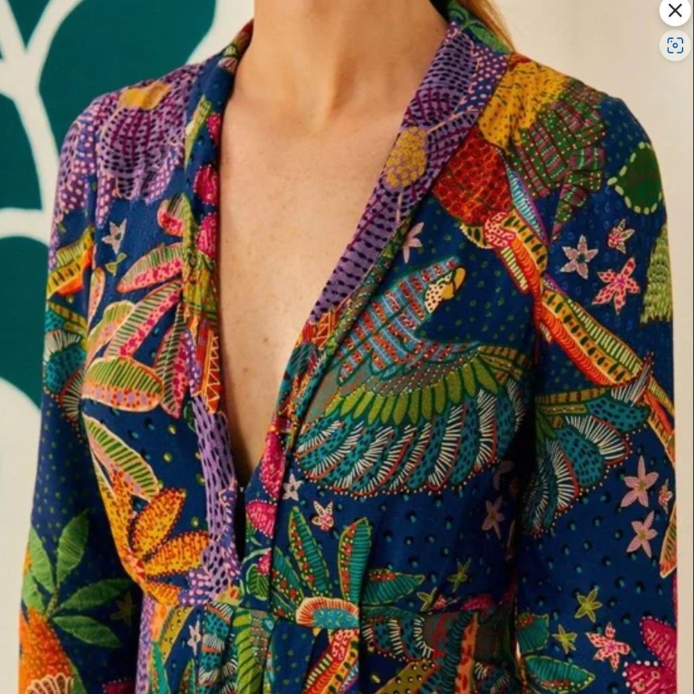 NWT Farm Rio Navy Cool Macaw Maxi Dress XL